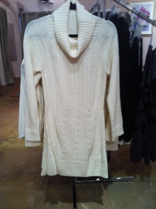 white sweater